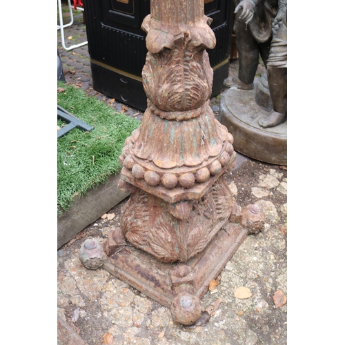 708 - Pair of Very Large and Heavy Cast Iron column Lamp stands