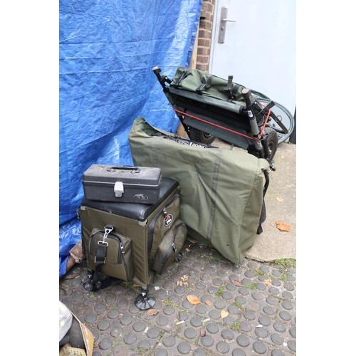 714 - Collection of assorted Coarse Fishing Items to include Seat Box, Trolley etc.