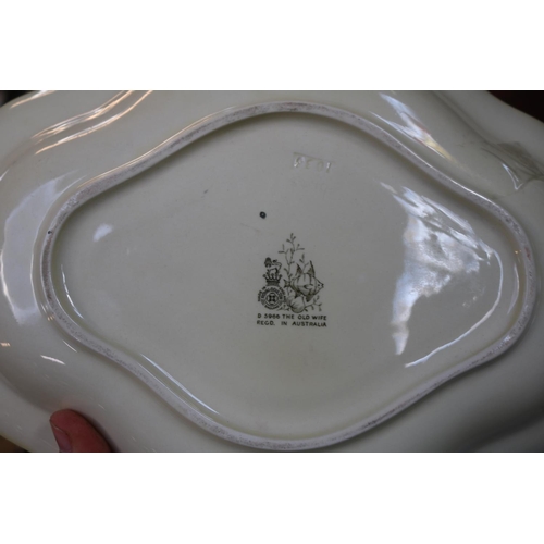 72 - Royal Doulton The Old Wife Fish decorated shaped dish