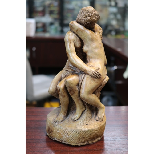 2 - Pottery figure 'The Kiss' After Rodin 23cm in Height