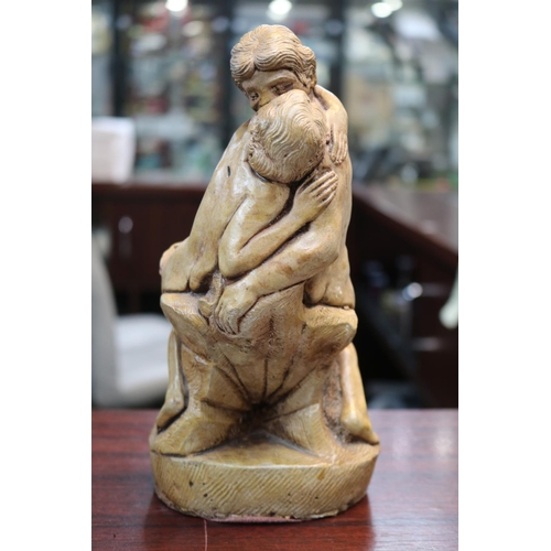 2 - Pottery figure 'The Kiss' After Rodin 23cm in Height