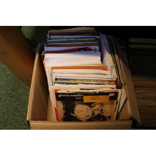 234 - 3 Boxes of assorted Vinyl Singles to include Gloria Estefan, The Jacksons, The KLF etc