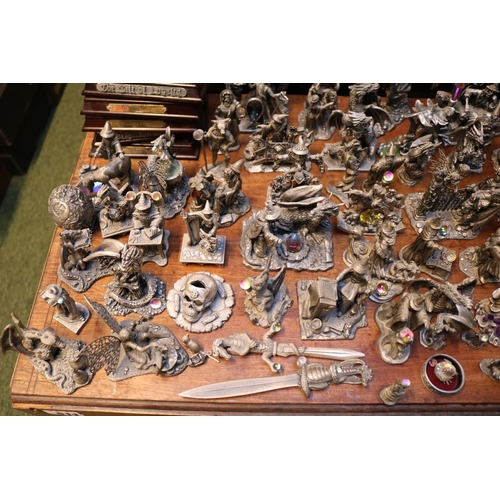 253 - Large Collection of assorted Myth and Magic Metal figures to include Dragons, Wizards etc