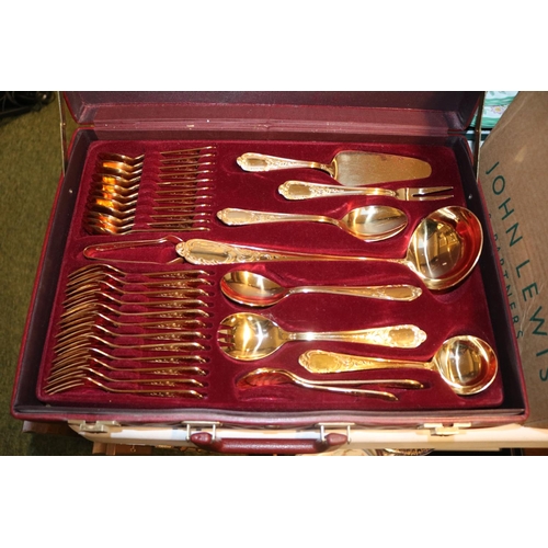 276 - Cased Bestecke Solingen West German Gilded Canteen of Cutlery