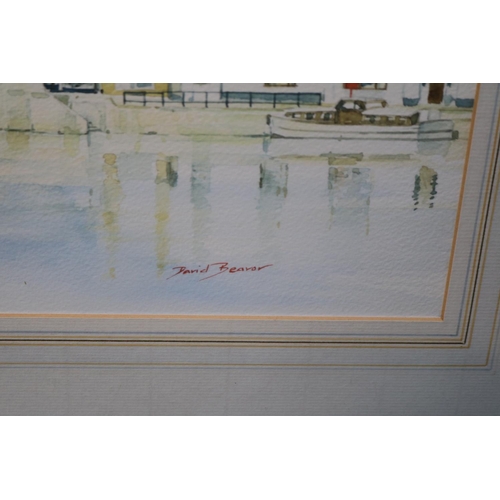 36 - Framed Watercolour of St Ives Bridge from the West Bank by David Beavor