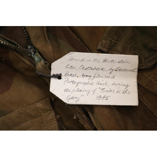 37 - WW2 Battle of Arnhem Interest, British Para Smock found in the Hartenstein Hotel Oosterbeer during t... 