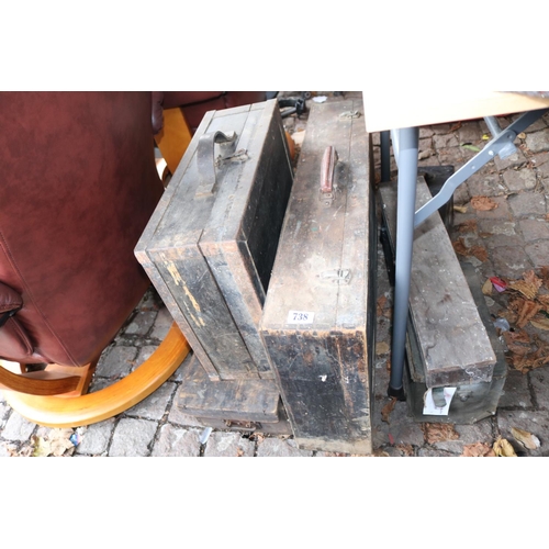 738 - Carpenters Chest and assorted Wooden boxes