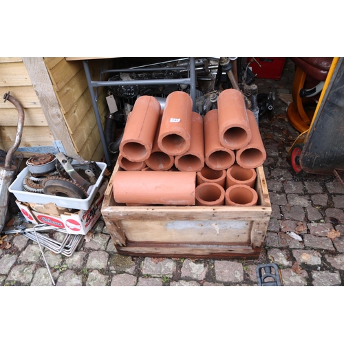 743 - Collection of Terracotta Garden Drainage pipes