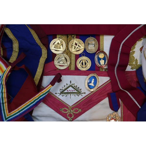 185 - Large Collection Of Freemasonry (Masonic) regalia mainly for the Combined Lodges of Huntingdonshire ... 