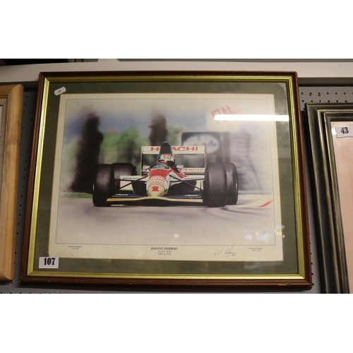 107 - Johnny Herbert Lotus 107B Imola 1993 signed in Pencil Print