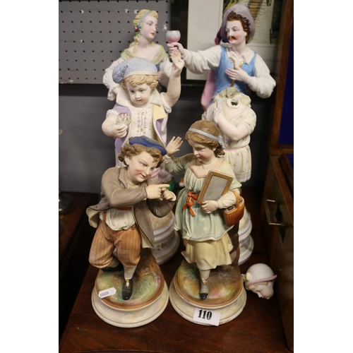 110 - Collection of 6 19thC Continental European Bisque Figures to include The Fishers