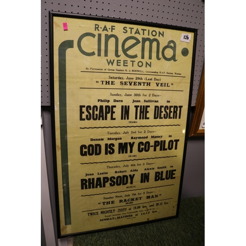 126 - Raf Station Cinema Weeton framed Poster