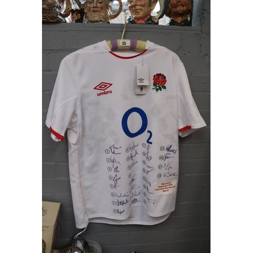 15 - England 2021 Guinness Six Nations Squad Signed on Umbro O2