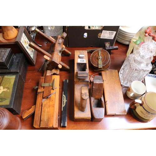 151 - Collection of Antique Wooden Planes and a Fishing Reel