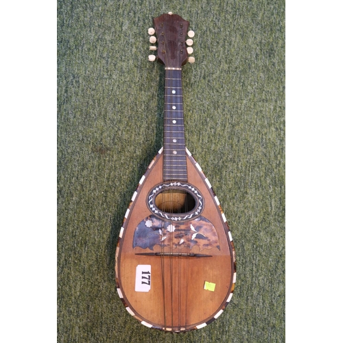 177 - Stridente of Napoli Mandolin with Mother of Pearl and Tortoise shell inlay