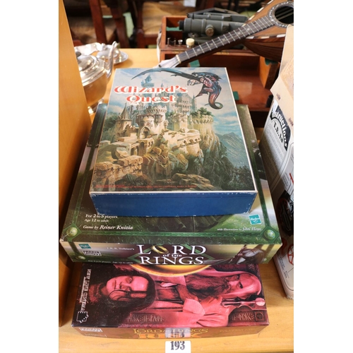 193 - Boxed Wizards Quest, Lord of the Rings by Parker and Lord of the Rings Risk