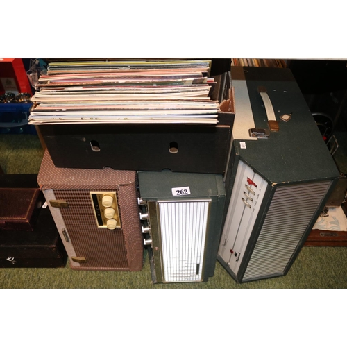 262 - Collection of 3 Record Players to include Monarch, Ekco etc and a collection of Vinyl Records