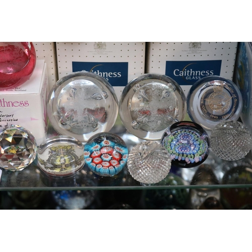 58 - Good Collection of Boxed and other Caithness Paperweights to include Snowflake, Moonflower etc