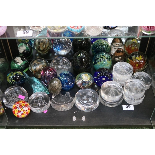 59 - Collection of assorted Glass Paperweights to include Murano, Bohemia etc