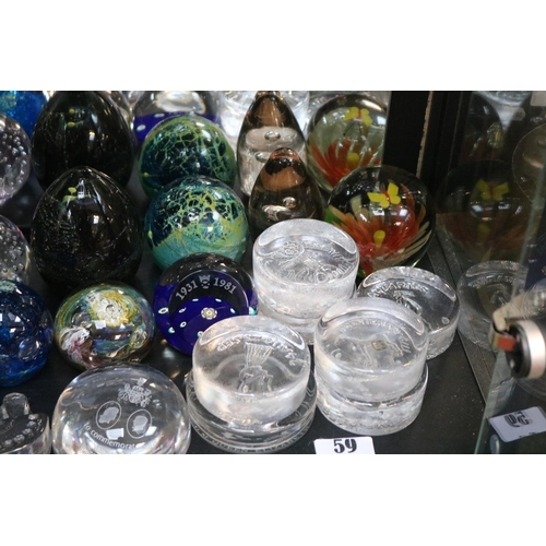 59 - Collection of assorted Glass Paperweights to include Murano, Bohemia etc