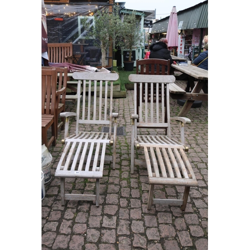 666 - Pair of Teak Steamer chairs