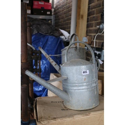 685 - 2 Galvanised Watering Cans