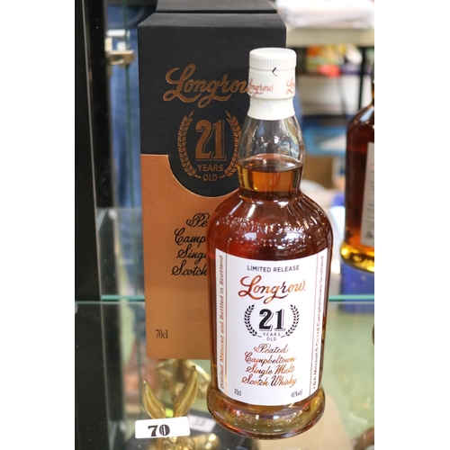 70 - Longrow 21 Years Old Peated Campbeltown Single Malt Scotch Whisky Limited Release 70cl 46% Vol with ... 