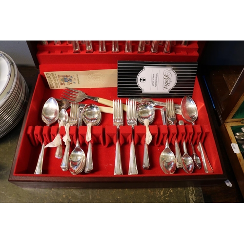 96 - Cased George Butler Silver plated Canteen of Cutlery