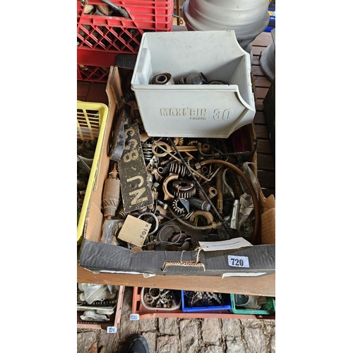 720 - Box of assorted Motorcycle Gears and parts