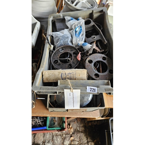 721 - 2 Boxes of assorted Vintage Motorcycle parts