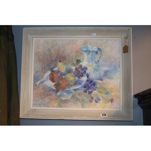 136 - Kathleen Downing (Local Artist) Oil on board of Fruit Still life