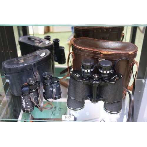 107 - 2 Pairs of Binoculars to include German Diestglas 6 x 30 and Hilkinson 7 x 50 Field