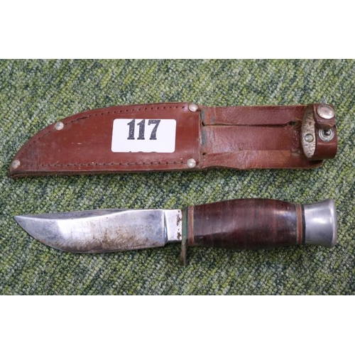 117 - John Novill & Sons knife in scabbard