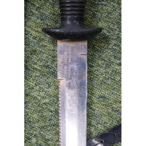 123 - Mares Tris-Inox Italian diving knife with Plastic Scabbard