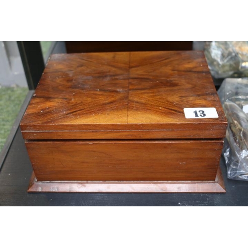 13 - Remy Martell 1715 Walnut Cigar box cedar lined. 27cm in Width