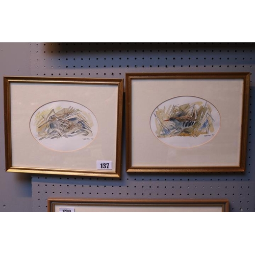 137 - Michael Warren B.1938 Pair of Watercolour sketches depicting Woodcock and Water Rail signed and date... 