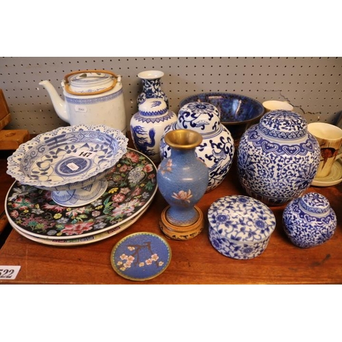 147 - Collection of assorted Chinese and other Blue & White ceramics and bygones