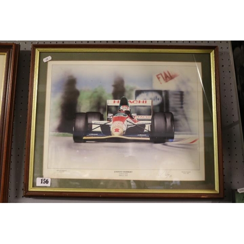 156 - Johnny Herbert Lotus 107B Imola 1993 signed in Pencil Print