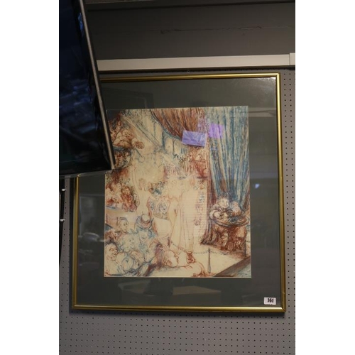 161 - Deenagh Miller ( B.1952) British; Framed Pastel of a Theatre depicting Nudes and Attendees, signed a... 