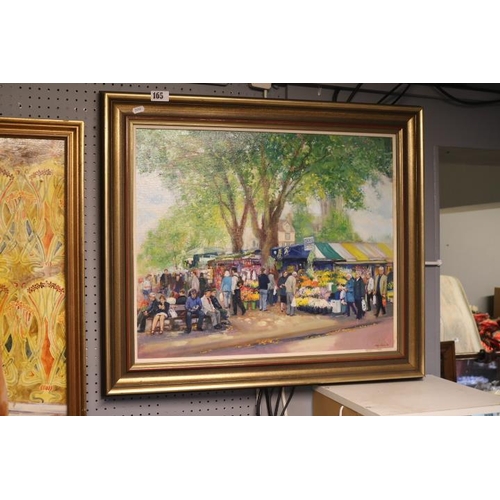 165 - Framed Oil Impressionist signed Dan Glover framed