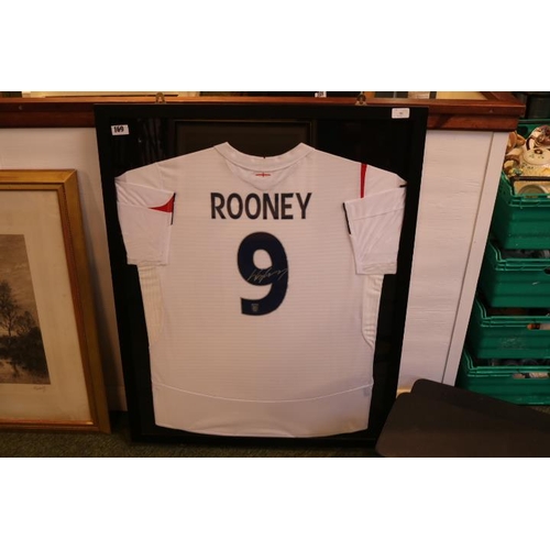 169 - Wayne Rooney signed England No.9 Jersey framed