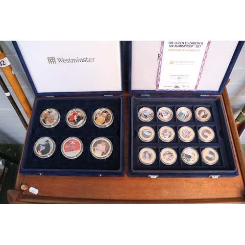 33 - Large collection of Westminster Royal Commemorative Coin and medallion sets to include Queen Elizabe... 