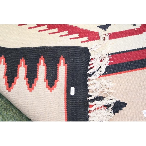 35 - Aztec Design Rug with tassel ends 170cm in Length