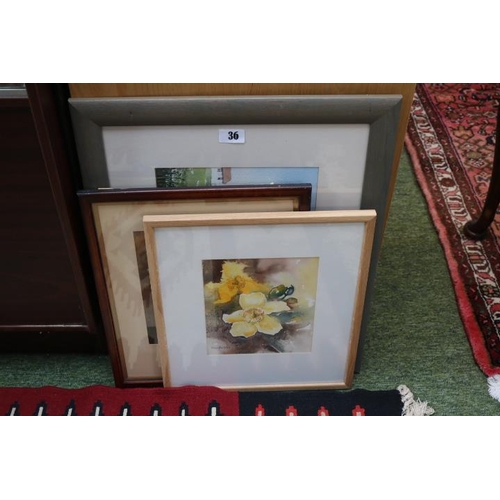 36 - 3 Framed Watercolours to include Ann Blockley Still life