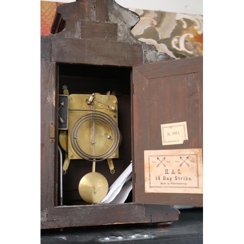 4 - German HAC Walnut cased bracket clock with pendulum and key