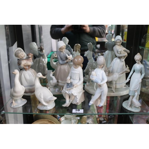 59 - Collection of assorted Nao and other figures to include woman with Goats, Geese lady etc