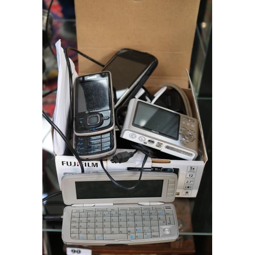 88 - Collection of Vintage Phones and Cameras to include Nokia 9300, Iphone 16gb etc