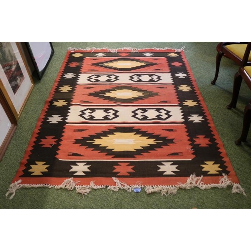 171 - Aztec design Rug with tassel ends