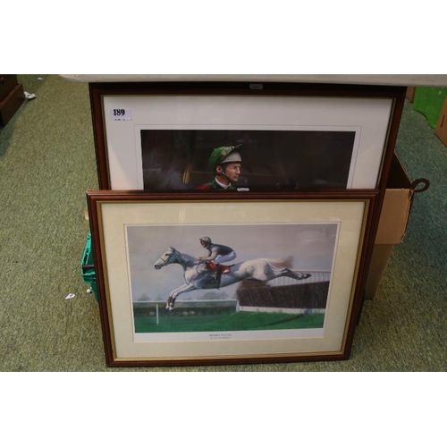 189 - Framed print 'Nijinsky' 100 of 500 and Desert Orchid by Melanie Speight