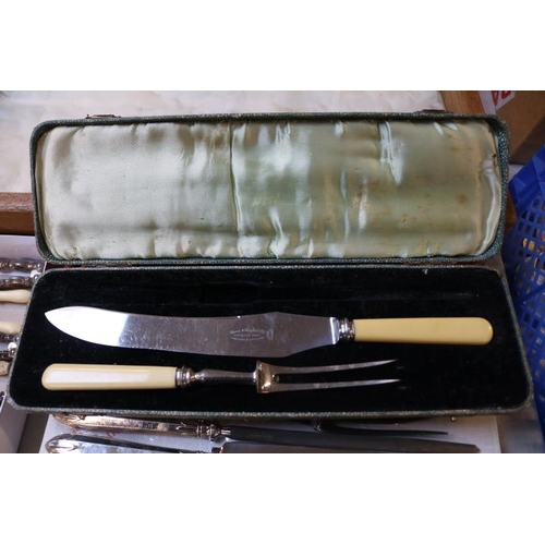 193 - Collection of Good quality Carving set and 6 Sets of Victorian Nutcrackers